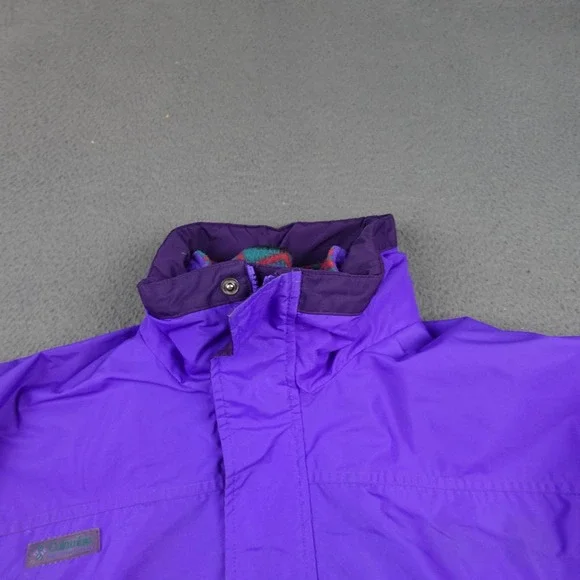 Vintage Columbia Jacket Mens Large Purple Teal Bugaboo Fleece Lined Nylon 90s - Picture 7 of 15